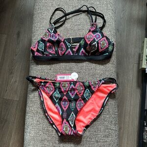 Black & Neon Pink Bikini